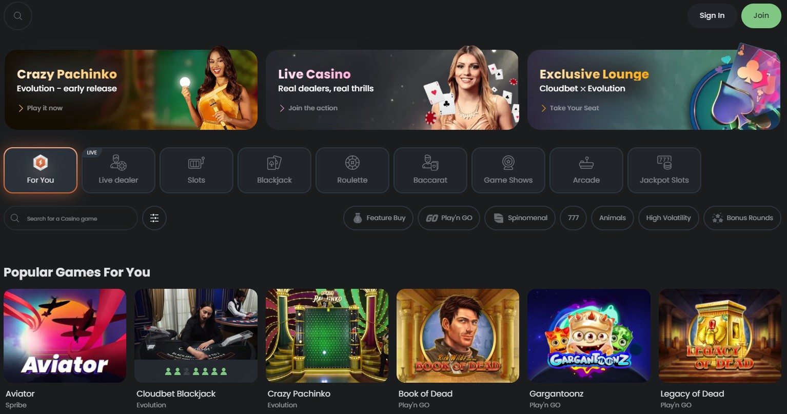 Jeux Casino Cloudbet